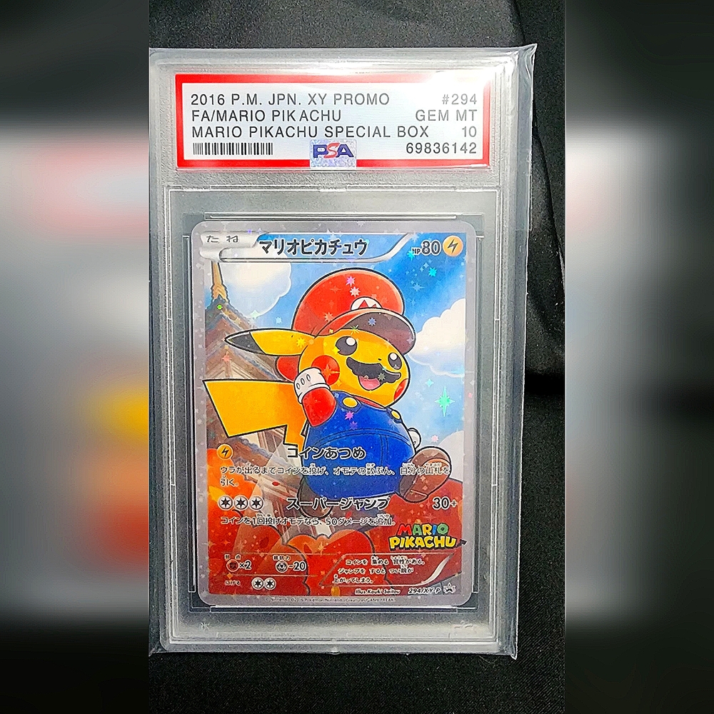 2016 Pokémon Japanese XY PROMO FA/Mario Pikachu PSA GEM-MT 10
